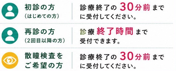 受付時間のお願い